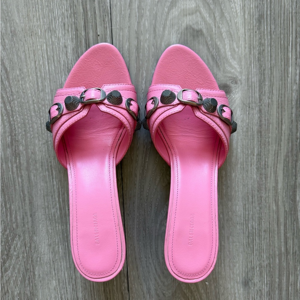 Balenciaga Hot Pink Buckle Detail Mules - Size 37.5 - Picture 3 of 8